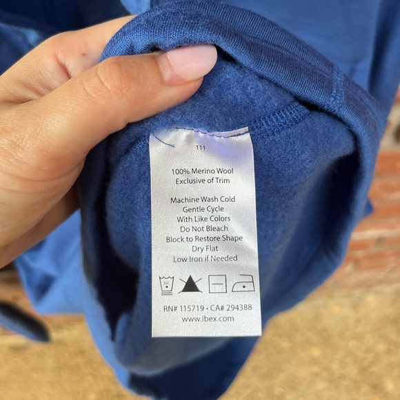 Ibex Merino Wool Quarter Snap Pullover Blue Size Medium - Picture 3 of 8